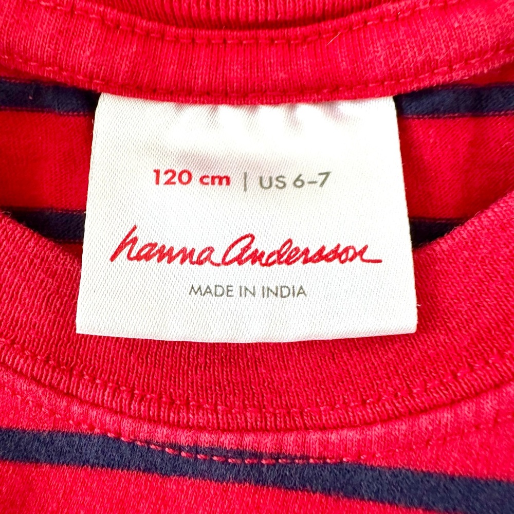 J Crew Crewcuts & Hanna Andersson Striped Long Sleeved T-Shirts Red Black White - Picture 8 of 11